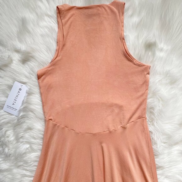 NEW 105$ Athleta Tall Desert Rose Orange Santorini Thera Swing Sleeveless Dress - Picture 4 of 11